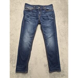 True Religion Jeans Mens Measured 35x30‎ Geno Relaxed Slim Straight Denim